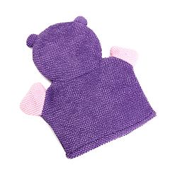 Babyhug Monkey Shape Bath Glove With Attached Loofah - Purple