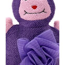 Babyhug Monkey Shape Bath Glove With Attached Loofah - Purple