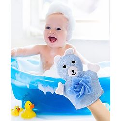 Babyhug Duck Shape Bath Glove With Attached Loofah - Yellow