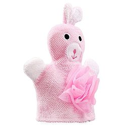 Babyhug Bunny Bath Glove With Attached Loofah - Light Pink