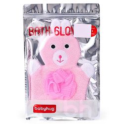 Babyhug Bunny Bath Glove With Attached Loofah - Light Pink
