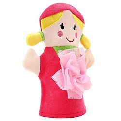 Babyhug Doll Shape Bath Glove With Attached Loofah - Pink
