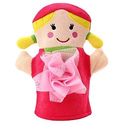 Babyhug Doll Shape Bath Glove With Attached Loofah - Pink