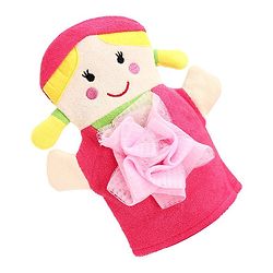 Babyhug Doll Shape Bath Glove With Attached Loofah - Pink