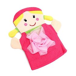 Babyhug Doll Shape Bath Glove With Attached Loofah - Pink