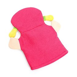 Babyhug Doll Shape Bath Glove With Attached Loofah - Pink