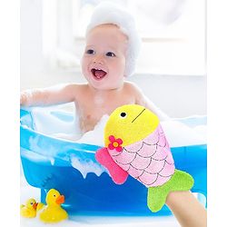 Babyhug Fish Shape Bath Glove - Blue