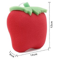 Babyhug Apple Shape Bath Sponge - Red