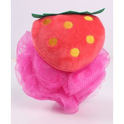 Babyhug Strawberry Sponge Bath Loofah - (Color May Vary)