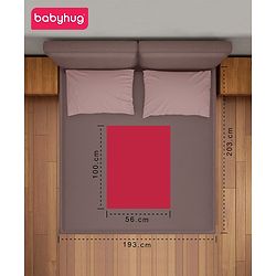 Babyhug Soft Terry Waterproof Mattress Protector Breathable Fitted Cover Sheet - Maroon