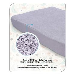 Babyhug Soft Terry Waterproof Mattress Protector Breathable Fitted Cover Sheet - Grey