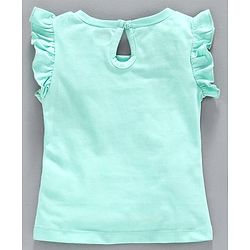 Babyhug Flutter Sleeves Top Embroidered - Green