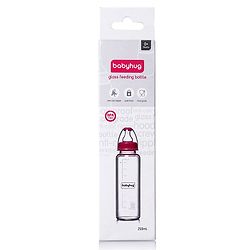 Babyhug Standard Neck Glass Feeding Bottle Blue - 250 ml
