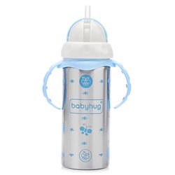 Babyhug 3-in-1 Stainless Steel Bottle with Twin Handles Blue - 180 ml