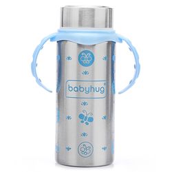 Babyhug 3-in-1 Stainless Steel Bottle with Twin Handles Blue - 180 ml