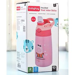 Babyhug Stainless Steel Insulated Sipper Bottle Pink - 350 ml