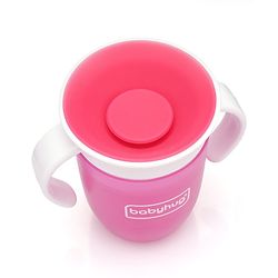 Babyhug 360 Degree Spill Proof Training Sipper Cup Pink - 240 ml| Leak Proof| Hygienic Lid| Twin Handle Sipper| Easy to Clean and Maintain| Auto-Seal| BPA Free