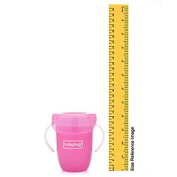Babyhug 360 Degree Spill Proof Training Sipper Cup Pink - 240 ml| Leak Proof| Hygienic Lid| Twin Handle Sipper| Easy to Clean and Maintain| Auto-Seal| BPA Free