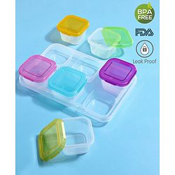 Babyhug Food Storage Containers Set of 6 - Multicolour