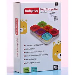 Babyhug Food Storage Containers Set of 6 - Multicolour