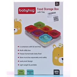 Babyhug Food Storage Containers Set of 6 - Multicolour