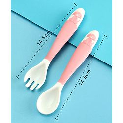 Babyhug Flexible Spoon & Fork Set - Pink