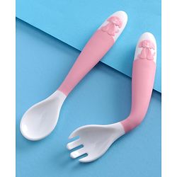 Babyhug Flexible Spoon & Fork Set - Pink
