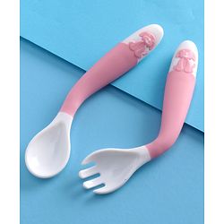 Babyhug Flexible Spoon & Fork Set - Pink