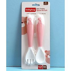 Babyhug Flexible Spoon & Fork Set - Pink