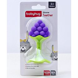 Babyhug Grapes Shape Silicone Teether - Purple