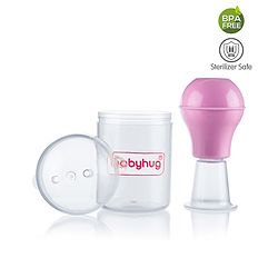 Babyhug Silicone Nipple Puller with Case - Pink| Corrects Flat and Concave Nipples| Hygienic Storage Case| BPA Free