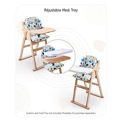 Babyhug Salvador Wooden Foldable Baby Dinning High Chair - Natural| No Assembly Required| Eco Friendly| Neutral Astetics