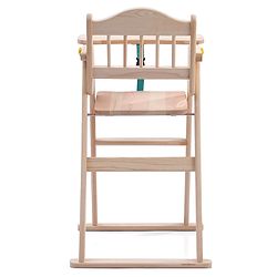 Babyhug Salvador Wooden Foldable Baby Dinning High Chair - Natural| No Assembly Required| Eco Friendly| Neutral Astetics