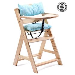 Babyhug Reine Wooden Dinning High Chair With Cushion - Natural