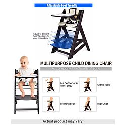 Babyhug Reine Wooden Dinning High Chair With Cushion - Natural