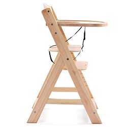Babyhug Reine Wooden Dinning High Chair With Cushion - Natural