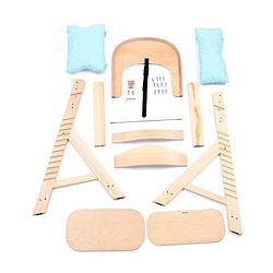 Babyhug Reine Wooden Dinning High Chair With Cushion - Natural