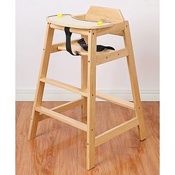 Babyhug Montreal Modern Pine Wood High Chair - Brown| Adjustable Food Tray| Stable Design