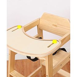 Babyhug Montreal Modern Pine Wood High Chair - Brown| Adjustable Food Tray| Stable Design
