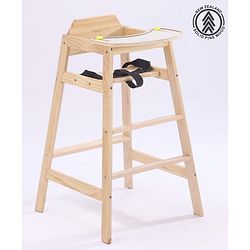 Babyhug Montreal Modern Pine Wood High Chair - Brown| Adjustable Food Tray| Stable Design