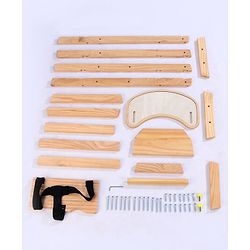 Babyhug Montreal Modern Pine Wood High Chair - Brown| Adjustable Food Tray| Stable Design