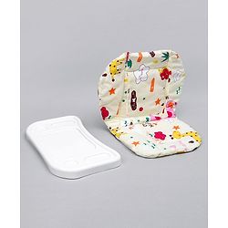 Babyhug Food Tray & Cushion Multiprint - White