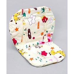 Babyhug Food Tray & Cushion Multiprint - White