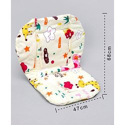 Babyhug Food Tray & Cushion Multiprint - White