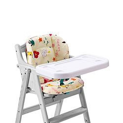 Babyhug Food Tray & Cushion Multiprint - White