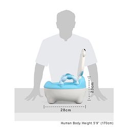 Babyhug Cow Potty Chair - White Blue