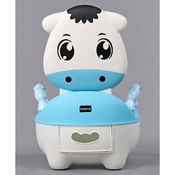 Babyhug Cow Potty Chair - White Blue