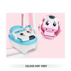 Babyhug Cow Potty Chair - White Blue