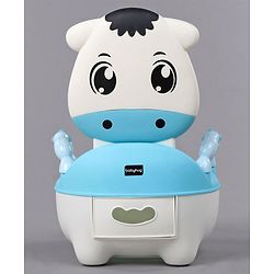 Babyhug Cow Potty Chair - White Blue