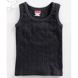Babyhug Sleeveless Solid Thermal Vest - Dark Grey